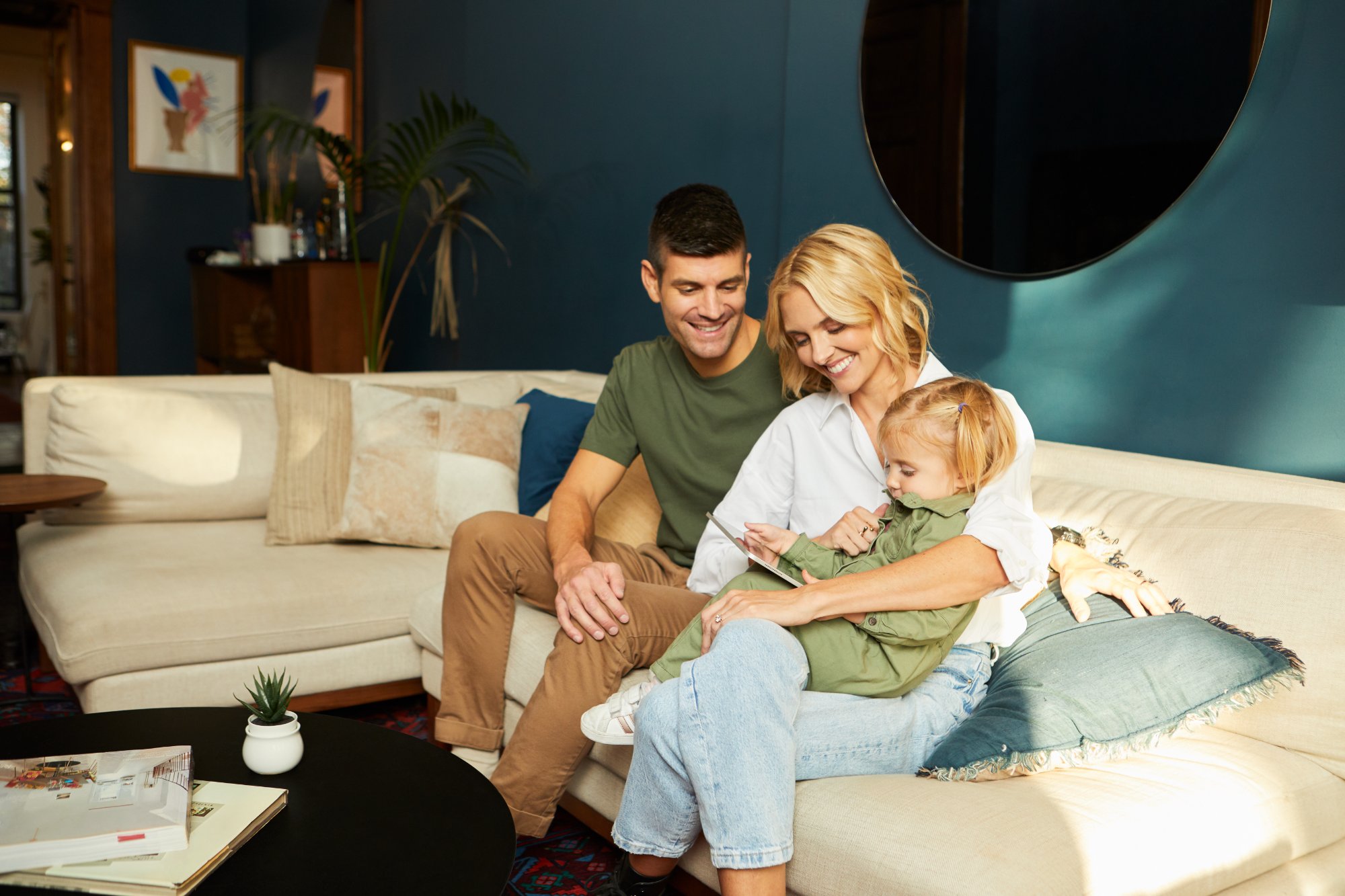 A family at home in New York